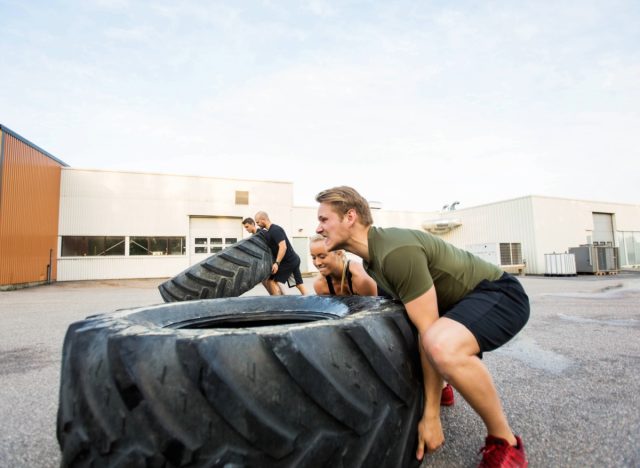 tire flipping practice time