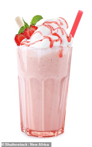 Also on the list were smoothies and frozen coffee and frappuccino (stock photo)